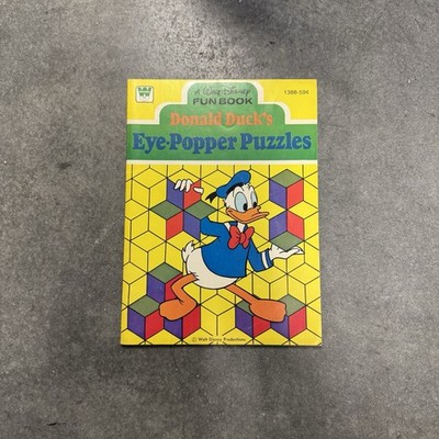 Walt Disney Fun Book Donald Duck's Eye Popper Puzzles 1978 Whitman Mostly New