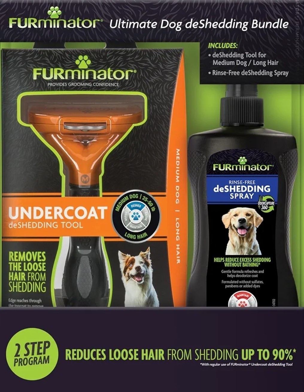FURminator Ultimate Dog deShedding Bundle - Deshedding Tool 
