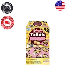 Tasty Churu Tidbits Tuna  Salmon Recipe - 8 Soft, High-Protein Cat Treats
