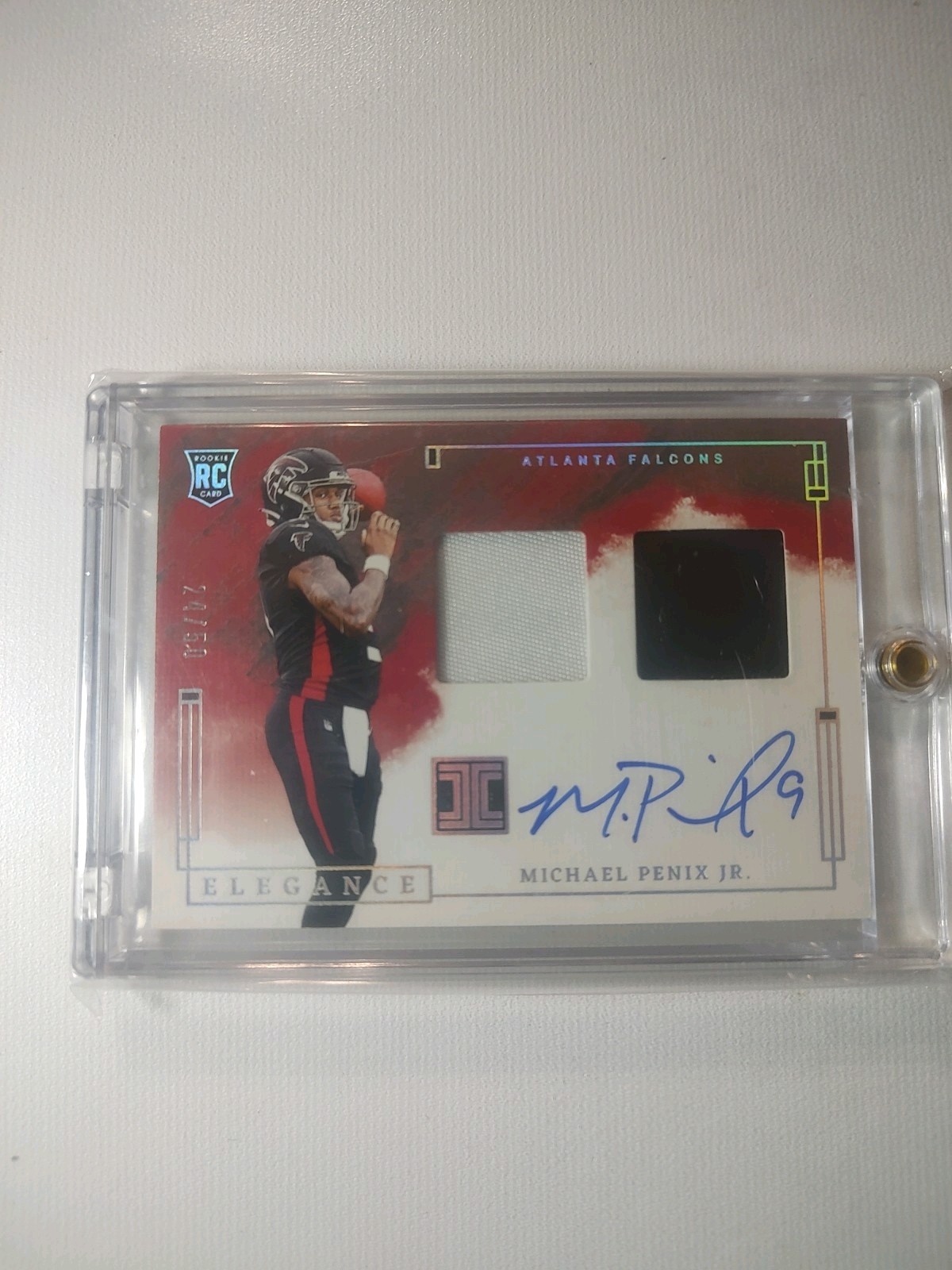 2024 Impeccable Michael Penix Jr. Elegance Rookie Helmet Patch Auto Silver #/50