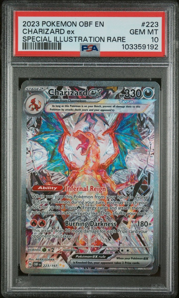PSA 10 GEM MINT Charizard ex SIR 223/197 Obsidian Flames Pokemon