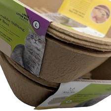 2 large 4 piece Sets Kitty Sift Disposable Litter Box Kits Eco Friendly