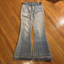 VTG 70s Levis 784 Orange Tab Bell bottom Jeans Flare Faded Heel Bite USA 26x30