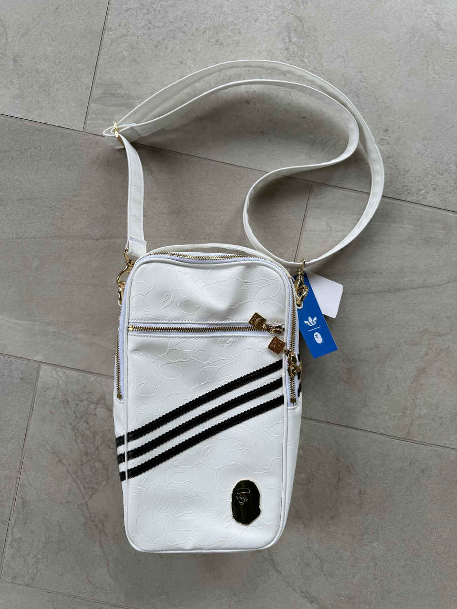 Bape x Adidas Shoulder Bag - White Leather - JN7123 - NEW | eBay