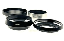 Unbranded 37mm Screw-In Metal Lens Hood Shades Lot of 4 Hoods