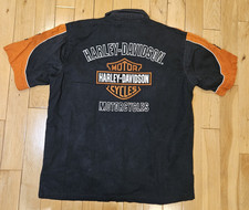 2005 HARLEY DAVIDSON MOTORCYCLES Mechanic Button Up Shirt Men's 2XL Vtg