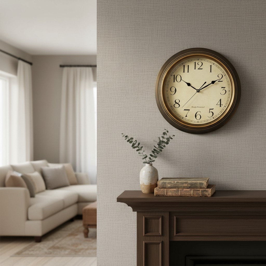 10'' Classic Silent Iron Wall Clock with Arabic Numerals - Stylish Home Decor