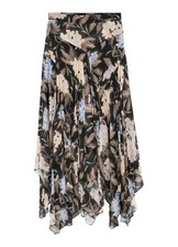 Zimmermann Eden Handkerchief Skirt | Black Floral, Asymmetric, High Waist, Slits