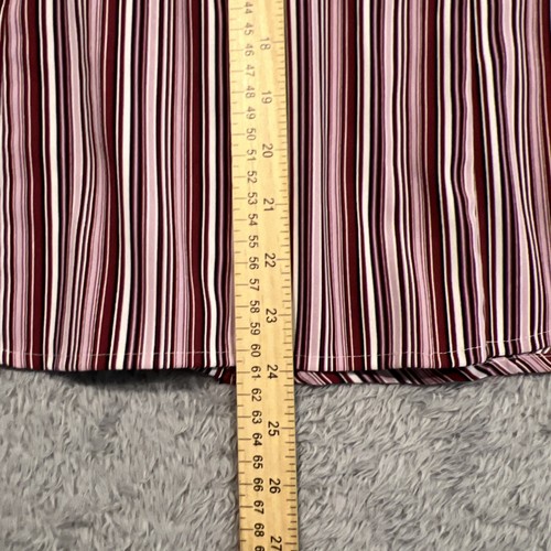 Apt. 9 Button Up Blouse Women’s XL Rep Pink Striped 3/4 Sleeve Stretch Shirt Top - Picture 14 of 14