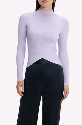 Cue Lilac Long Sleeve X Front Knit Jumper Slim Sz L - Picture 15 of 15