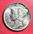 1944 Choice Uncirculated US Mercury SILVER Dime "Philadelphia" Mint! Old Coin!