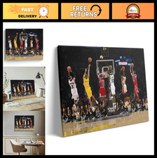 Legendary Basketball Players Canvas Art 11x14 - Kobe, Jordan, James, NBA Moments