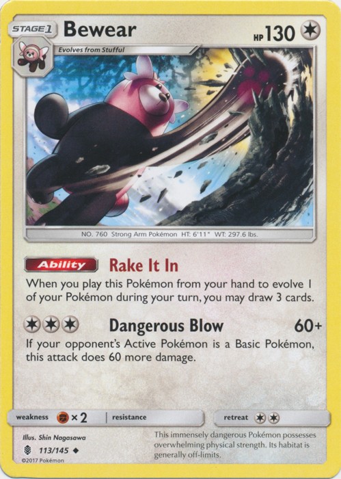 Bewear - 113/145 - Uncommon - Lightly Played