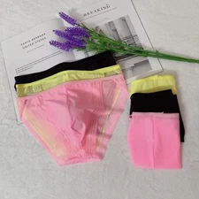 Breathable Seamless Underwear Low Rise Men Briefs with Pouch for Daily Wear