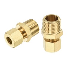 3Pcs 5/16" Tube OD x 3/8" NPT Male Brass Compression Tube Fitting Connector