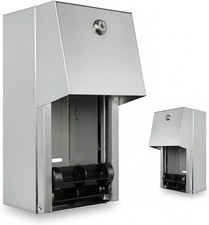 Commercial Toilet Paper Dispenser - 304 Stainless Steel Double Roll Holder -