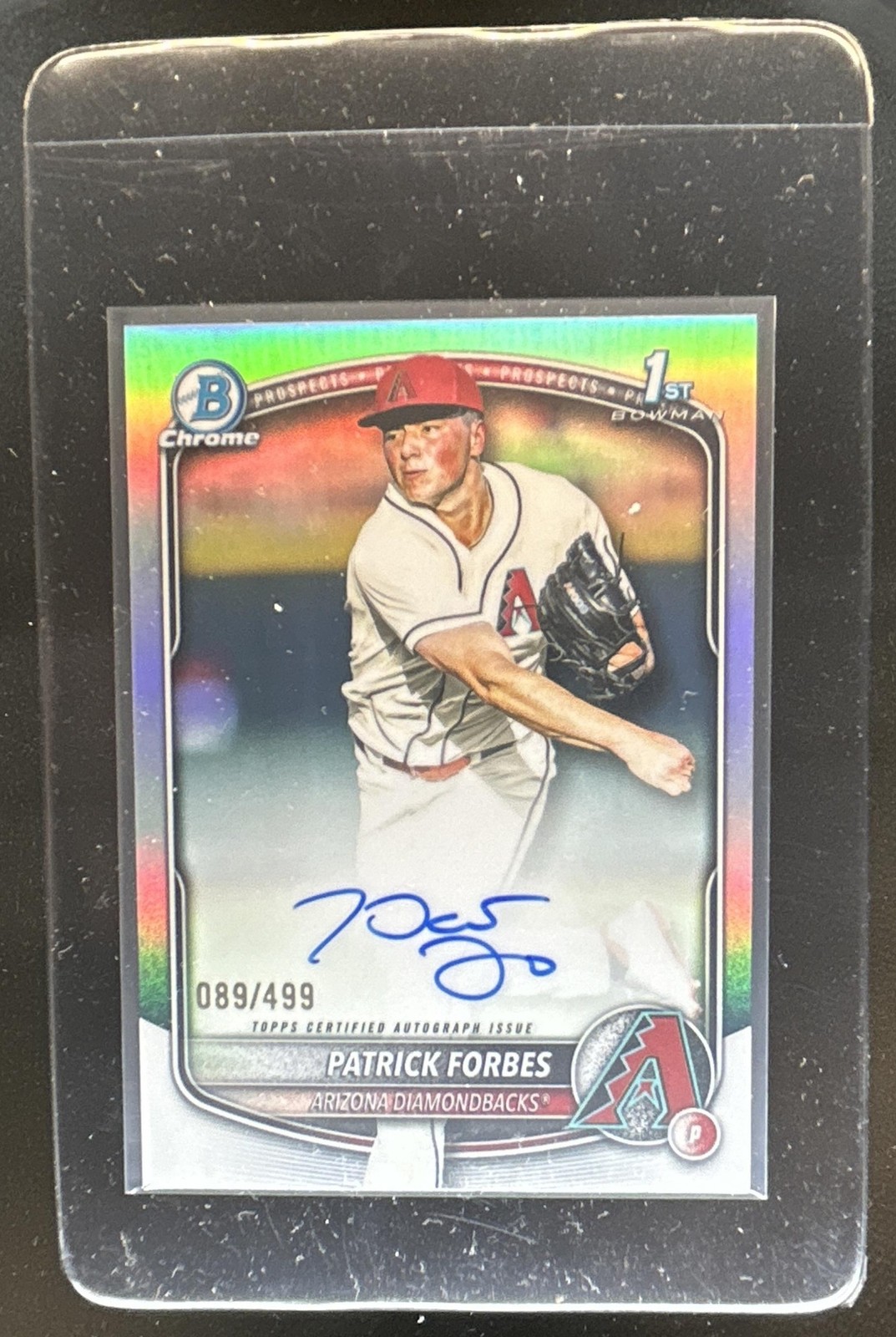 2025 Bowman Draft Patrick Forbes Chrome Auto Refractor 1st #/499 Diamondbacks