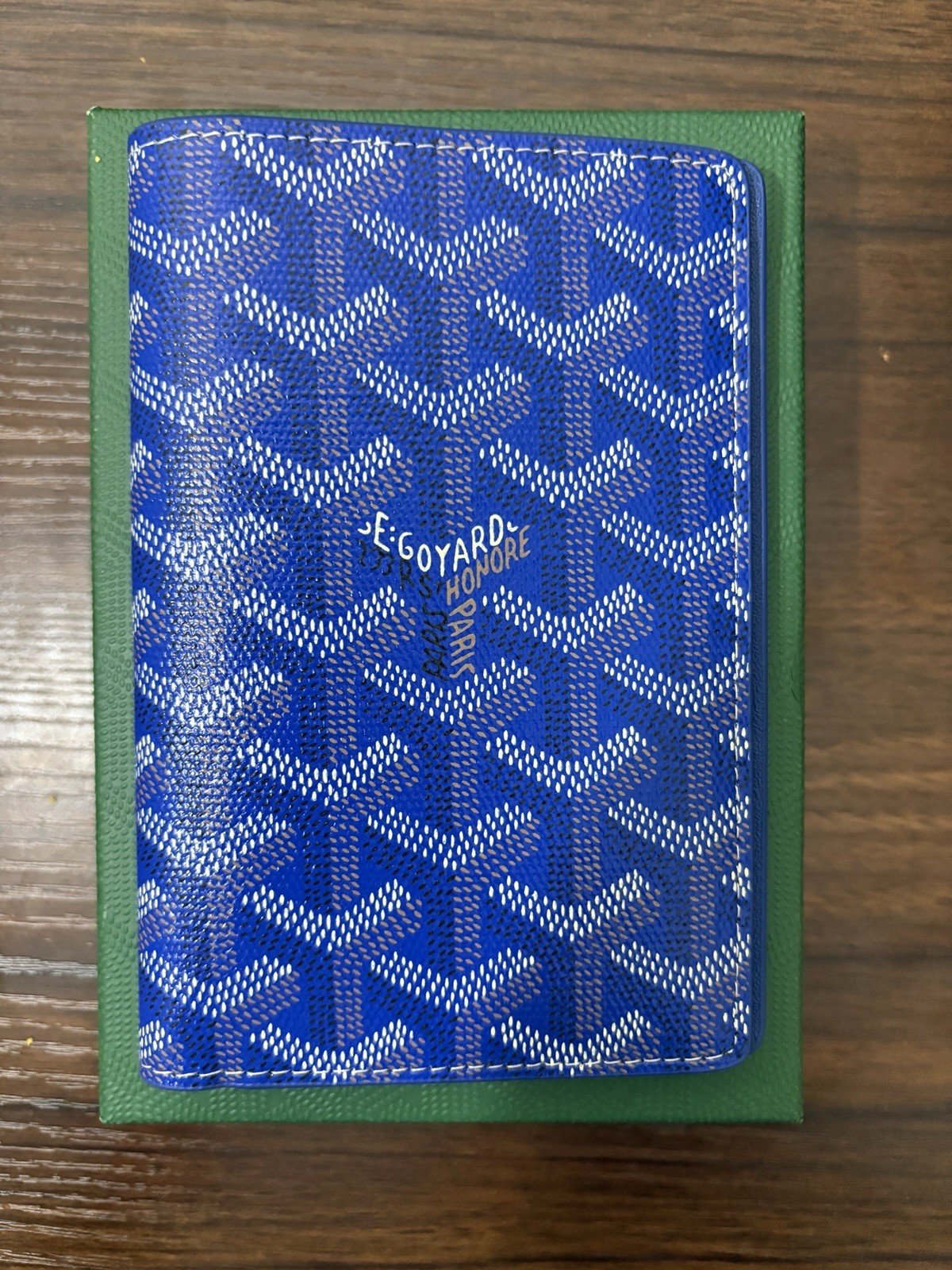 Blue Goyard Grenelle Passport Holder Wallet Card Case for Men & Women-image