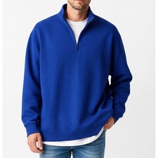 Nike Men's 24.7 ImpossiblySoft Dri-FIT 1/2 Zip Sweatshirt Blue Large HQ6953 NWT