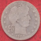 1908-D  BARBER QUARTER DOLLAR SILVER COIN (25¢) 90% SILVER / 10% COPPER  (B-04)