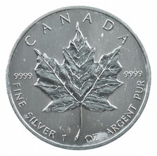 Better Date - 1989 Canada 5 Dollars - 1 Oz Maple Leaf World Coin- Silver *985