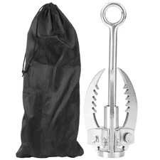 Grappling Hook, Grapple Hook 3 Sawtooth Hooks Stainless Steel Claw Carabiner ...