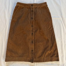 Gap Womens Brown Corduroy Button Front Midi Skirt Cotton Size Medium Tall