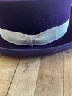 1950s vintage BERGEN fedora hat 7-1/8 PURPLE IN BOX — photo 6