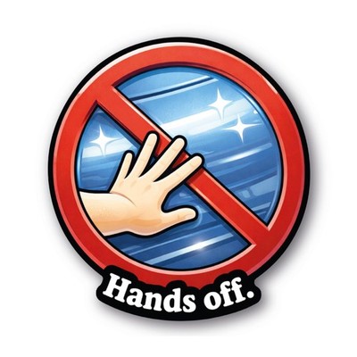 Sticker Hands Off dont touch Aufkleber Warnung Schutz Keine Berührung rund