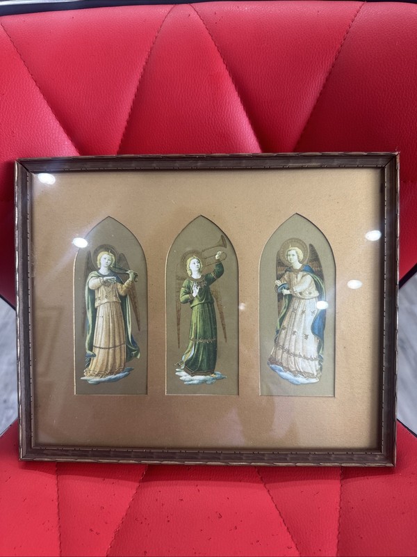 Angels Antique 19th Century Italian Chromolithographs After Fra Angelico C