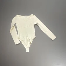 OQQ Women's Ribbed Long Sleeve Bodysuit Size Large One Piece