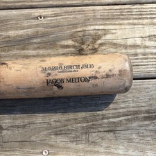 Jacob Melton Used Broken Old Hickory Baseball Bat Houston Astros Tampa Bay Rays