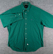 Vintage Ralph Lauren Shirt Mens XL Green Button Down Long Sleeve Oxford Pony