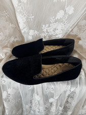 Birdies The Starling  Black Velvet Smoking Loafer Flat  Size 9.5