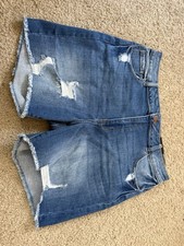 Fashion Nova Womens Blue Denim Distressed Cut...