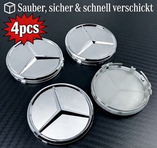 4x Nabenkappe Silber Nabendeckel 75mm Radkappen Set Für Mercedes Benz
