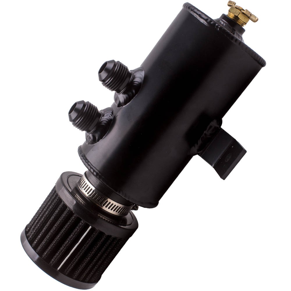 Baffled Engine Oil Catch Can 2X An10 Twin Ports Breather Filter 0.75L - Image 5