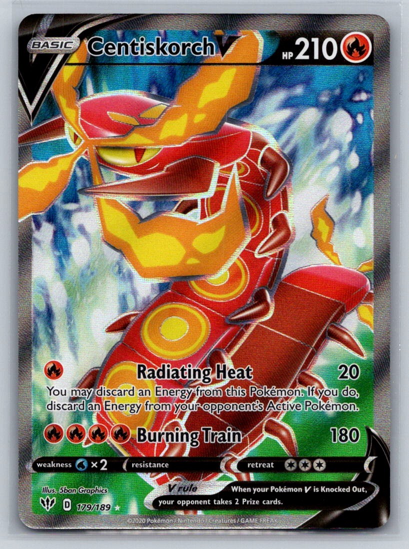 Centiskorch V (Full Art) Holo Ultra Rare SWSH03: Darkness Ablaze 179/189 NM