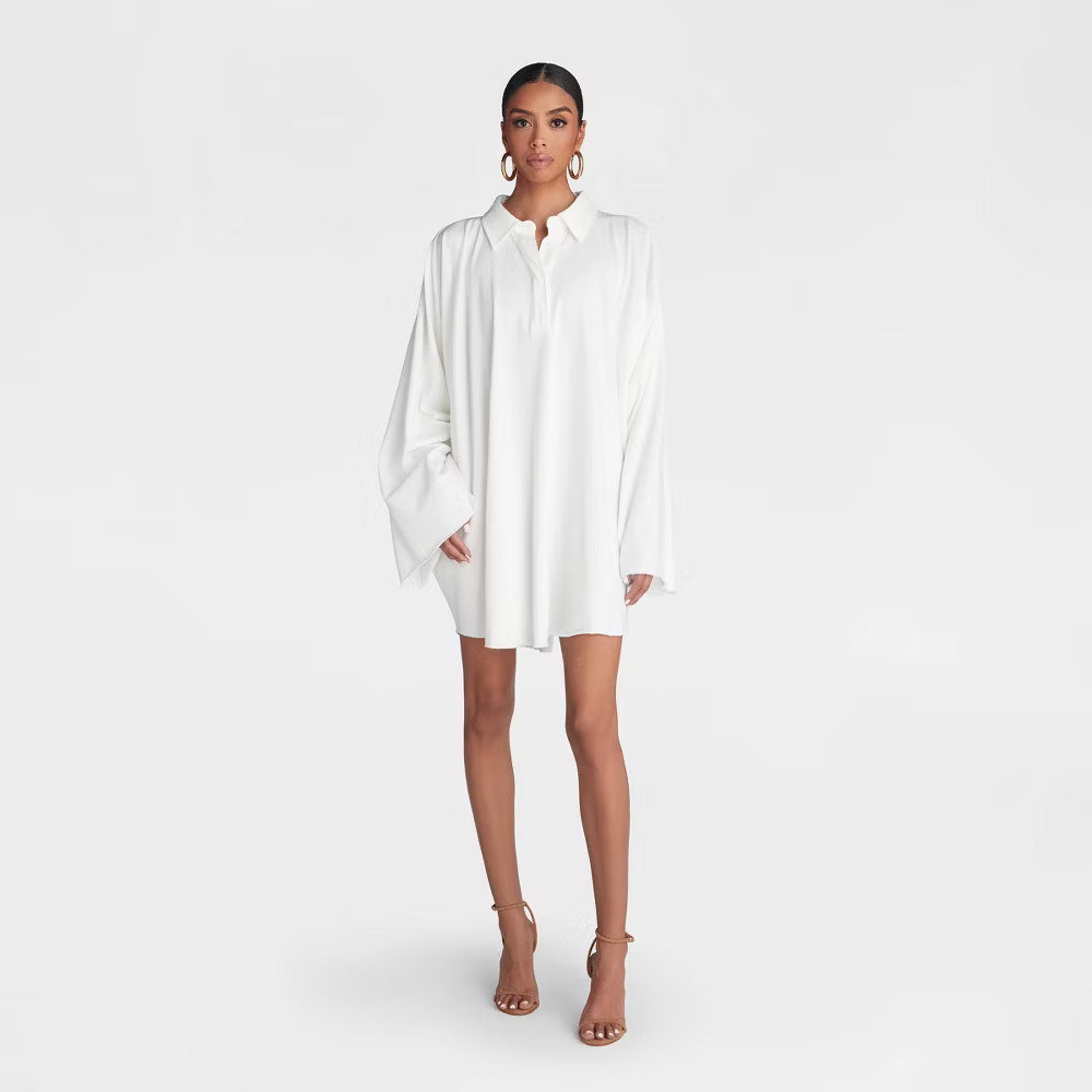 red long sleeve glitter dress SHE'S ALL THAT SEQUIN MINI DRESS – AKIRA main image 1