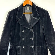 Black Velvet Blazer Jacket Banana Republic Double Breasted Dark Academia WMs 6