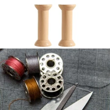 2 Pieces Wooden Spools Wire Weaving Bobbins Cord Wire Weaving 3.1inch
