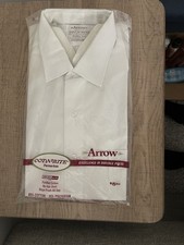 Vintage Men's Arrow Cot-N-Rite Perma-iron Shirt White Sanforized 15 1/2 -32