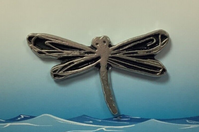 Libelle Silber Zinn Pin Anstecker (B)