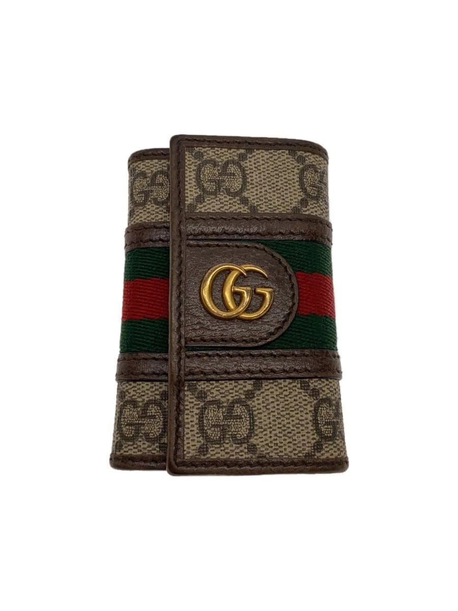 Étui à clés GUCCI GG Supreme PVC beige motif total homme occasion