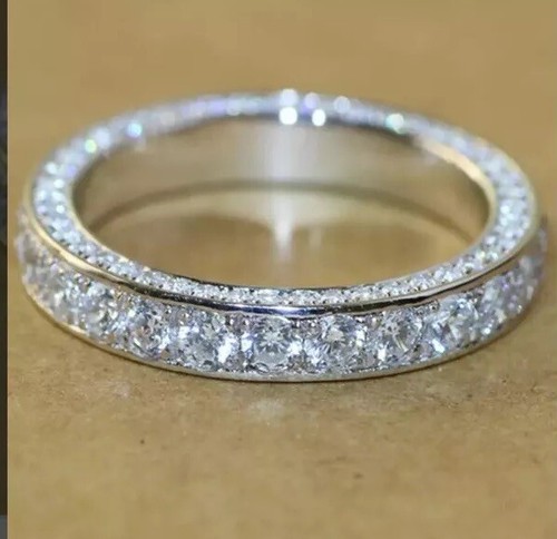 925 Sterling Silver Zircon Ring Band Square Or Band Sizes 6-11 Genuine - 第 1/15 張圖片