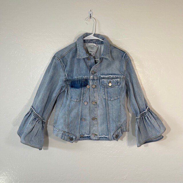 【3.1 Phillip Lim】 デニムジャケット☆美品！ 3.1 Phillip Lim Denim Jacket Womens 4 Ruffle Sleeve Light Wash