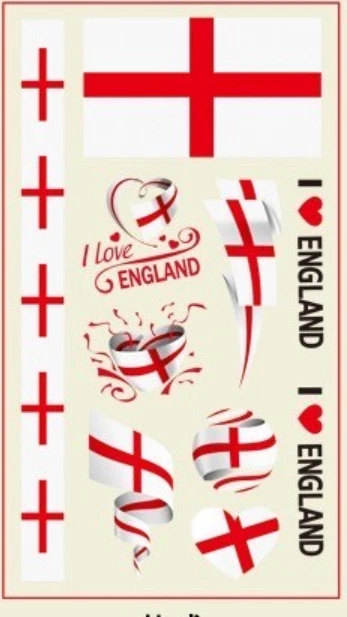 England Wales Flag Tattoo Temporary Sticker Heart Face Sticker Gift