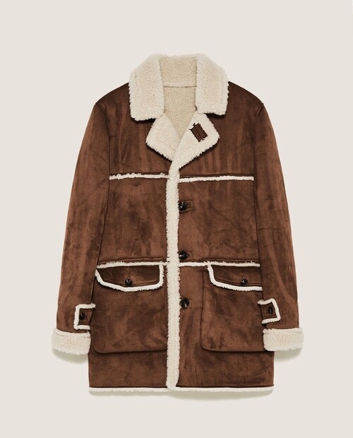 Zara Men's Shearling Winter Coat Jacket SOLD OUT!! New image 3