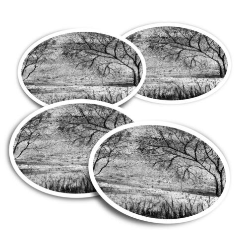 4x Round Stickers 10 cm - BW - Pretty Tree Painting Art  #38276 - Picture 1 of 8