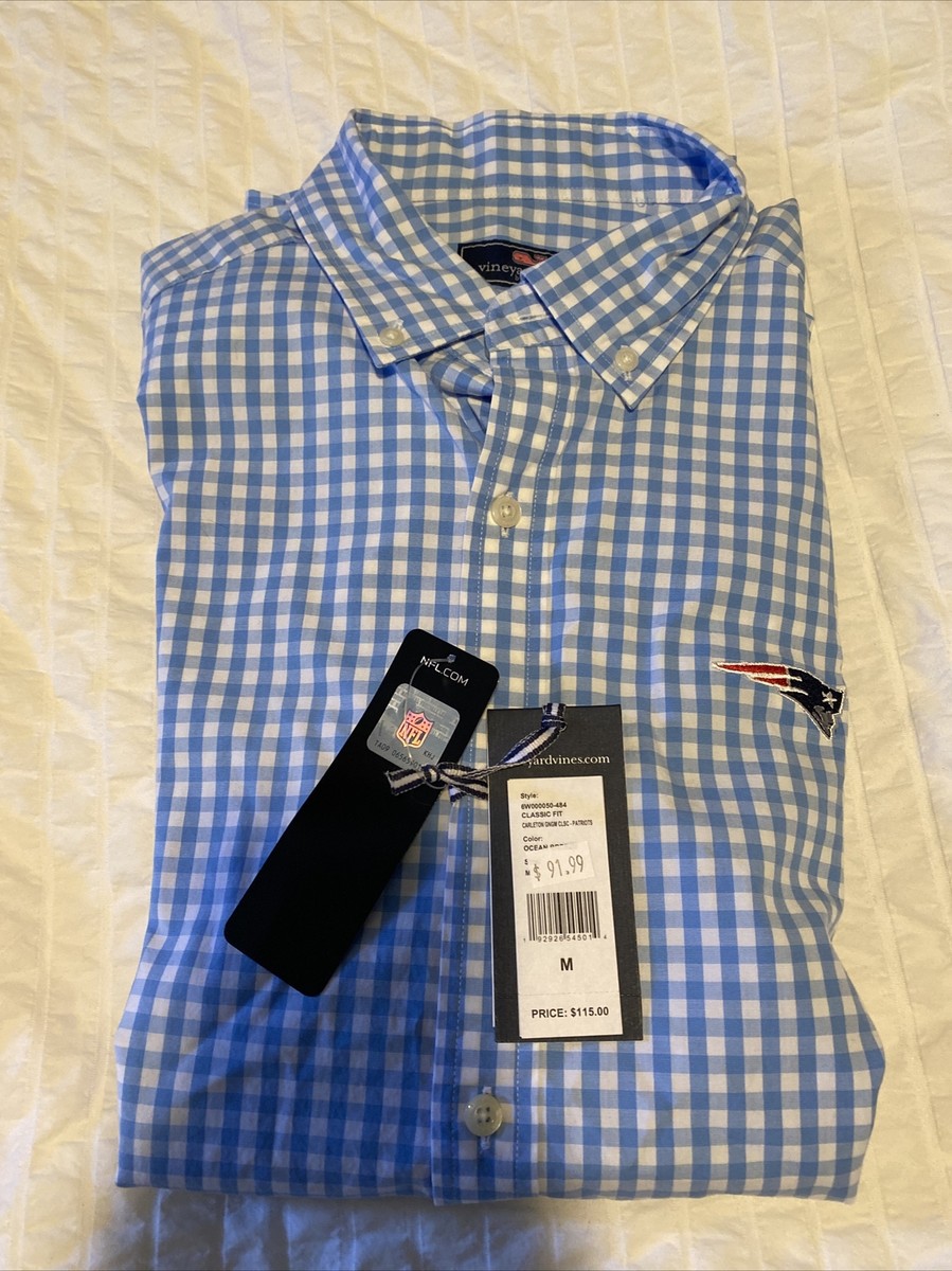 Vineyard Vines New England Patriots Murray Blue Gingham Check Pats